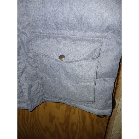 Old Navy Heritage Vest Grey Heather Quilted Puffer Full Zip Buttoned Men’s Large - Picture 13 of 16